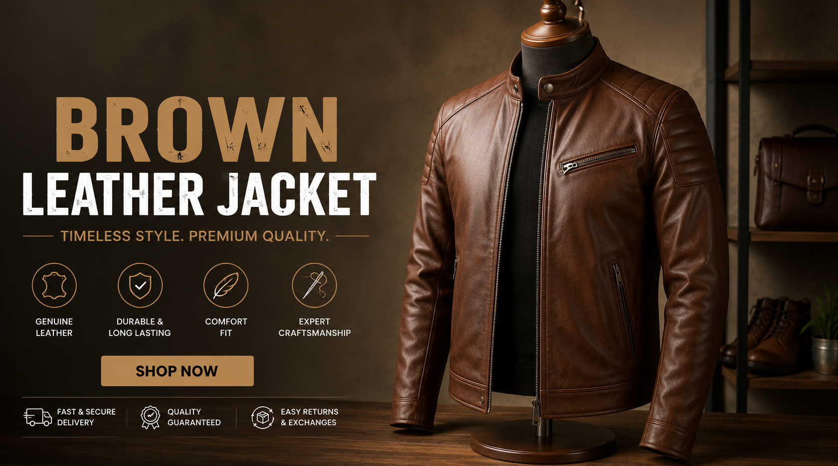 Brown Leather Jacket Sale – Premium Craftsmanship by Dubey Company