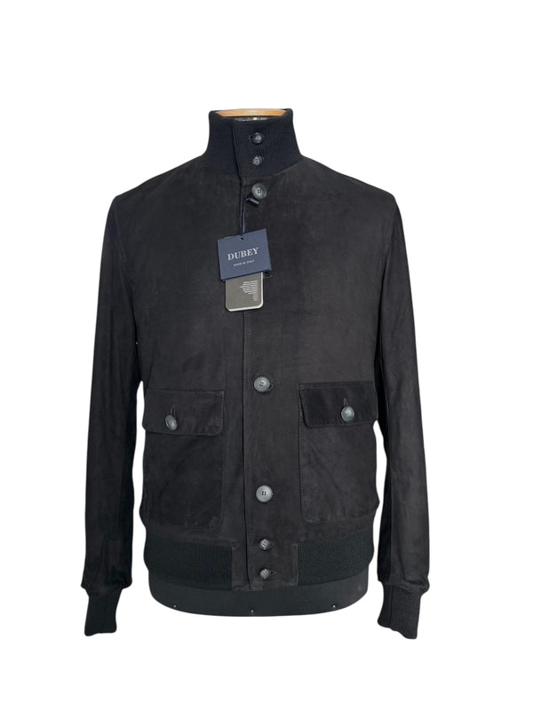 Black bomber suede leather jacket by dubey(D117)